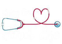 Living The Scrub Life Stethoscope Nursing Nursery Nurse Funny Gift Sweatshirt Cinch Pack Bag