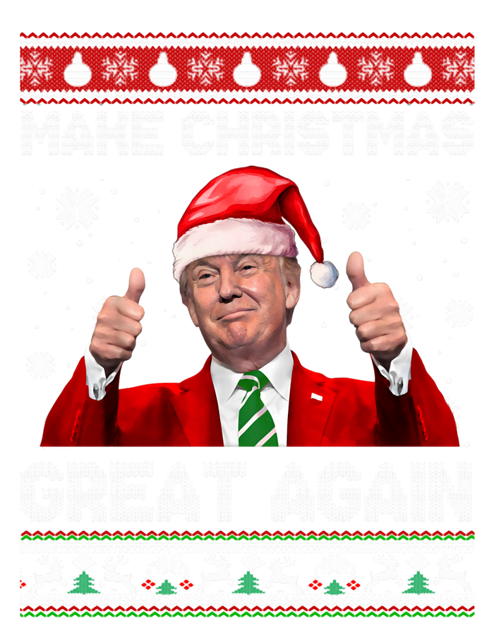 Make Christmas Great Again Xmas Funny Trump Santa Hat Pajamas Ugly T-Shirt