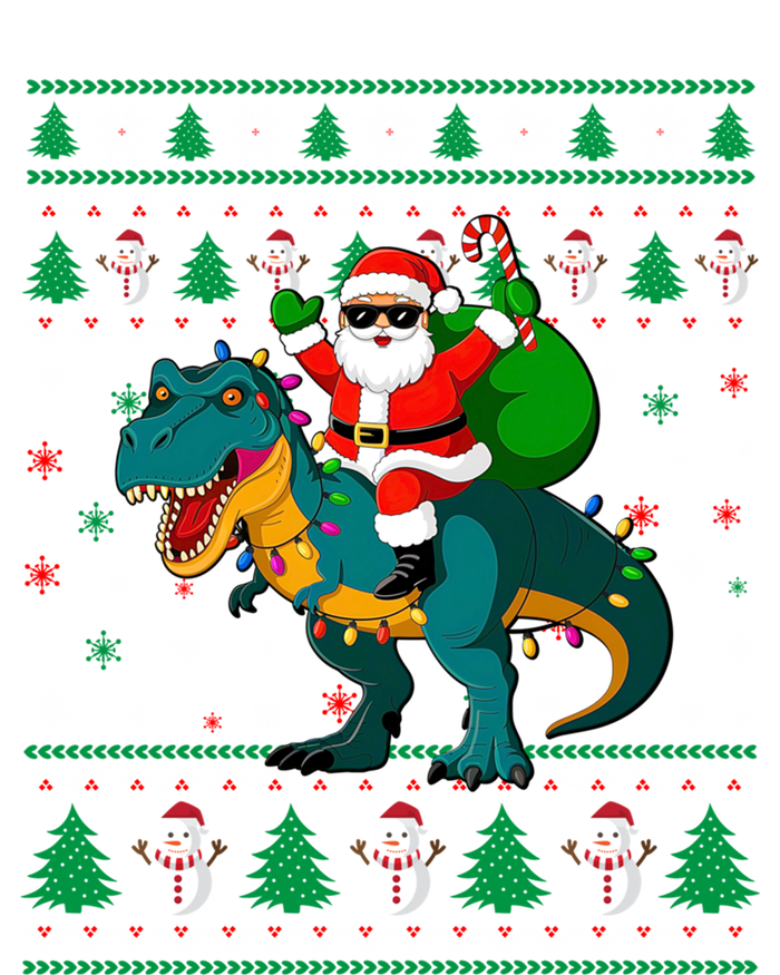 Ugly Christmas Santa Hat Dinosaur Lights Snowflakes Trex Gift Ladies Long Sleeve Shirt