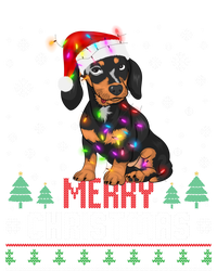 Ugly Funny Merry Christmas Dachshund Dog Santa Hat Lights Gift Tall Hoodie