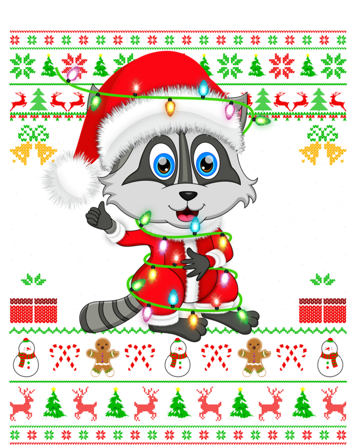 Ugly Xmas Lights Santa Costume Raccoon Christmas Cool Gift Tie-Dye Long Sleeve Shirt