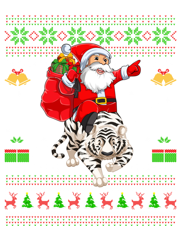 Ugly Xmas Funny Santa Riding White Tiger Christmas Gift Sweatshirt