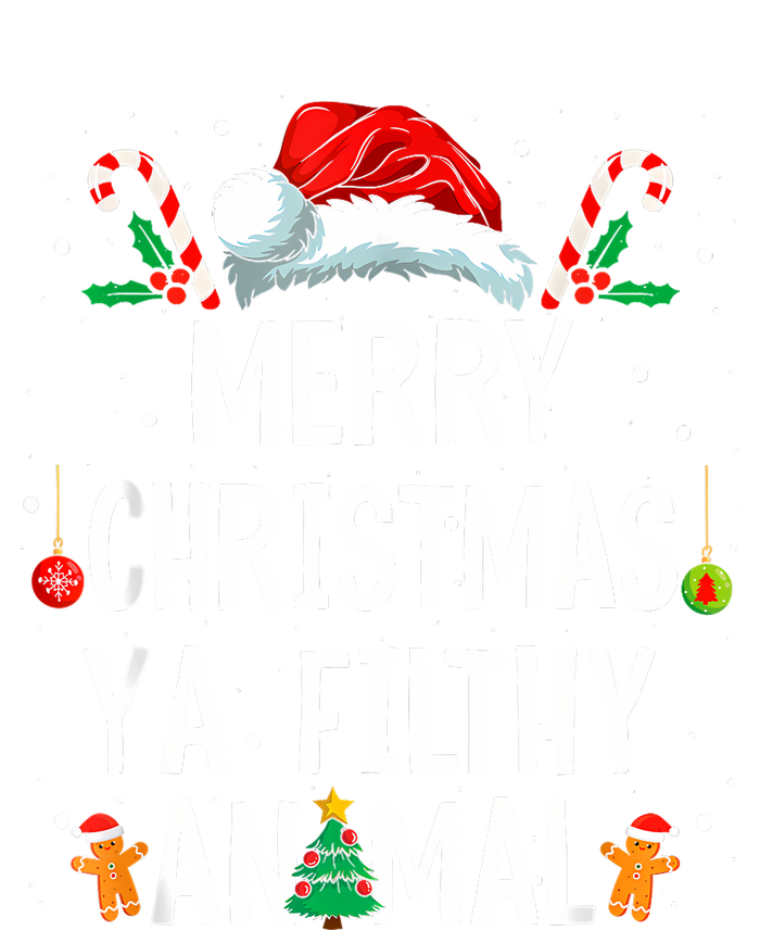 Merry Christmas Animal Filthy Ya Xmas Family Pajama Matching High Crown Mesh Back Trucker Hat