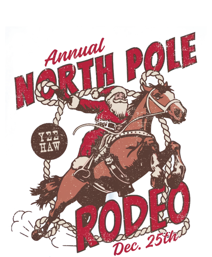 Vintage North Pole Rodeo Cow Santa Country Christmas Gift Ladies Essential Tank