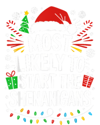 Most Likely To Start The Shenanigans Family Christmas Women's Crop Top Tee