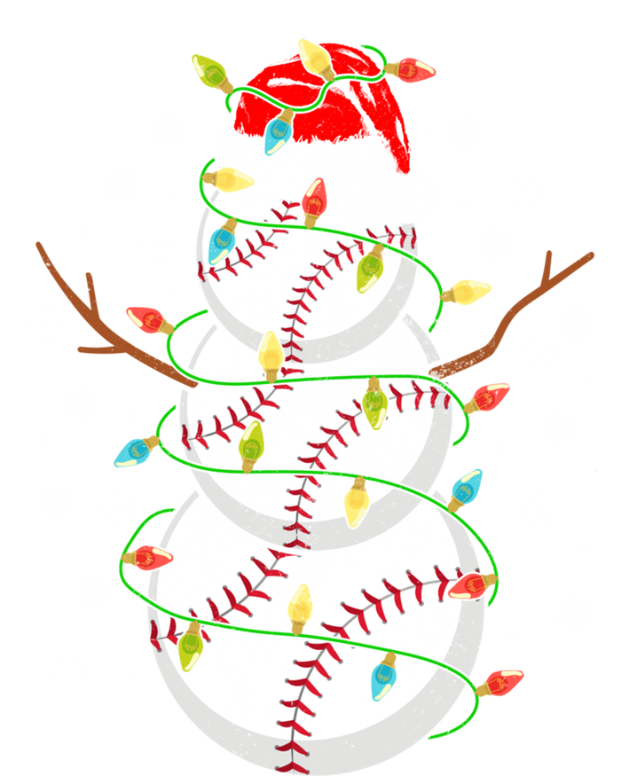 Baseball Snow Christmas Santa Hat Lights Snowflakes Xmas Cute Gift T-Shirt