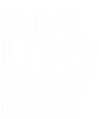 Whats Life Without Goals Soccer Player Coach Gift Striped Beanie with Solid Band