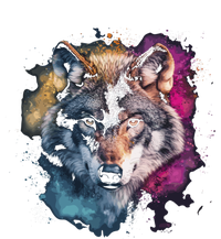 Wolf Colorful Art Motif Animal Lover Graphic Wolves Cool Gift T-Shirt