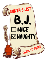 Bj B J Name Santa Naughty Nice List Funny Xmas Cute Gift T-Shirt