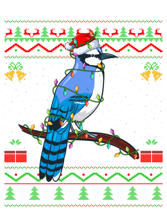 Xmas Lights Ugly Style Santa Blue Jay Bird Christmas Cute Gift T-Shirt