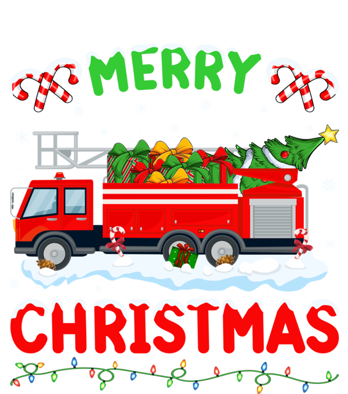 Xmas Tree Decoration Firefighter Fire Truck Christmas Funny Gift T-Shirt