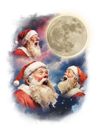 Three Santa Moon Santas Howling At Moon Meme Weird Christmas Gift T-Shirt