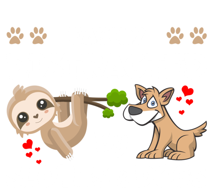 Easily Distracted By Sloths And Dogs Cool Gift T-Shirt