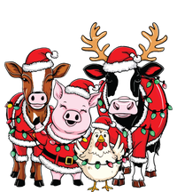 Cute Farm Animals Christmas Sweatshirt Santa Cow Pig Chicken Christmas Flat Bill Trucker Hat