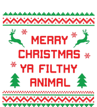 Merry Christmas Ya Filthy Animal Sweatshirt Funny Christmas Striped Beanie with Solid Band