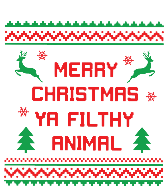 Merry Christmas Ya Filthy Animal Sweatshirt Funny Christmas Striped Beanie with Solid Band