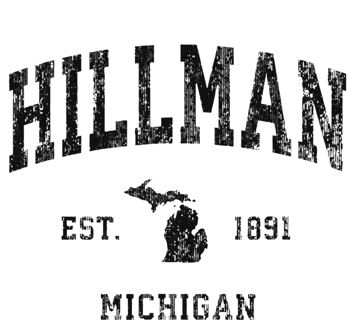 Hillman Michigan Mi Vintage Athletic Black Sports Design USA-Made Doggie Bandana