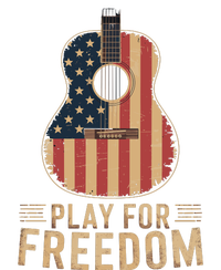 American Flag Acoustic Guitar Play For Freedom Women's T-Shirt