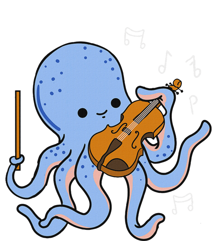 Octopus Playing Violin Performance Long Sleeve Polo