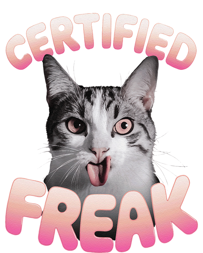 Cat Meme Certified Freak Eat Cement Cursed Cat Funny T-Shirt