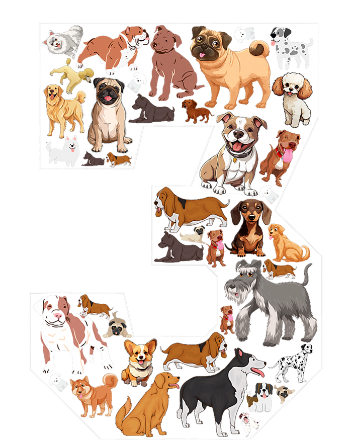 3rd Birthday Dog Lovers 3 Year Old Party T-Shirt