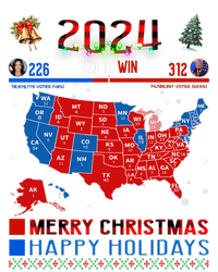 2024 Electoral Map Merry Christmas Trump Landslide Holiday Women's Long Sleeve Flannel Pajama Set 