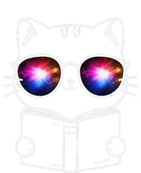 White Nerd Cat With Galactic Lenses And Book T-Shirt