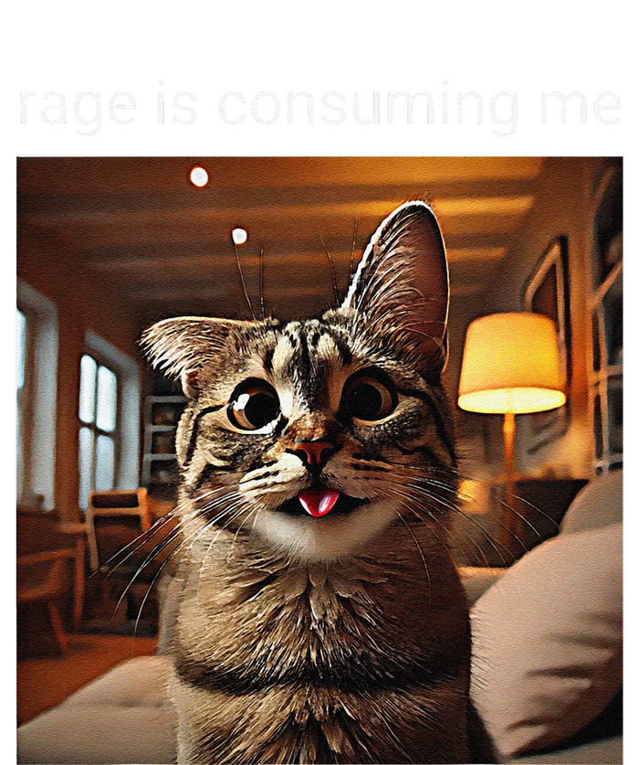 Funny Rage Is Consuming Me Silly Staring Cat Meme Cooling Performance Crew T-Shirt