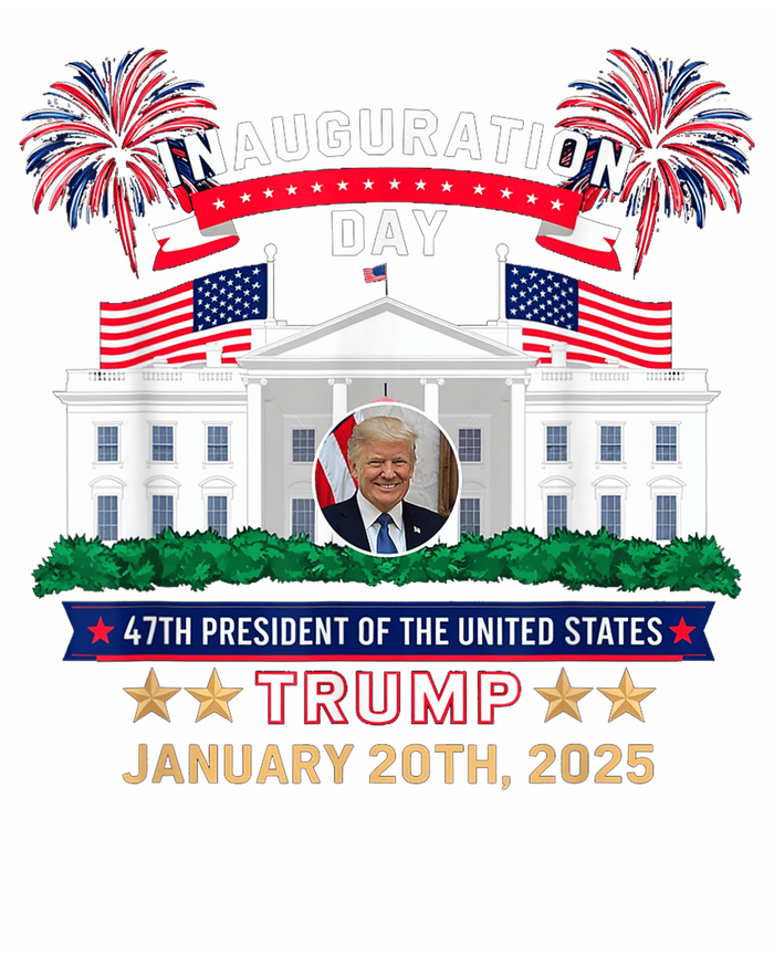 Donald Trump Inauguration Day 2025 47th President 47 Us Flag T-Shirt