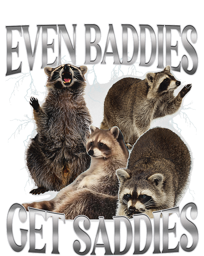 Even Baddies Get Saddies Raccoon Funny Oddly Specific Meme High Crown Mesh Back Trucker Hat