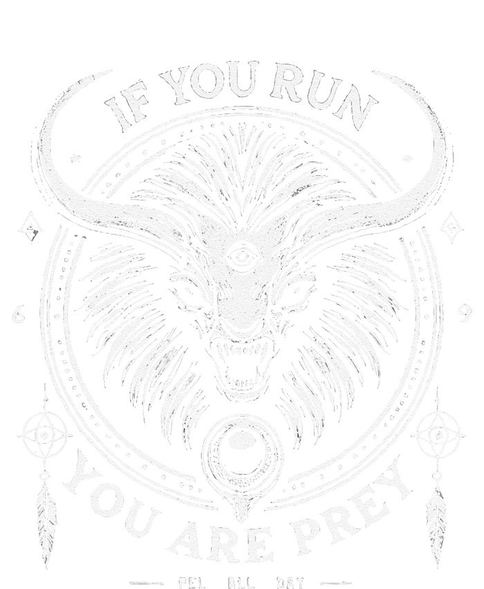 If You Run You Are Prey Minimalistic Alien Cat Bison Hybrid Hoodie