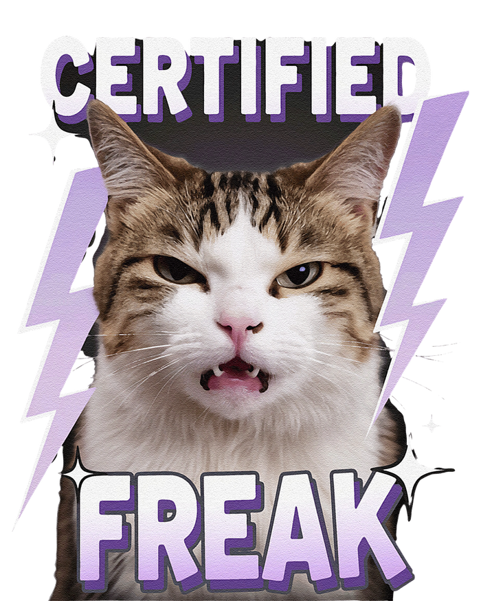 Cat Meme Certified Freak Eat Cement Cursed Cat Funny T-Shirt