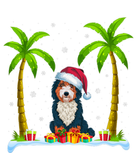 Bernedoodle Dog Santa Hat Palm Tree Beach Xmas Pajama T-Shirt