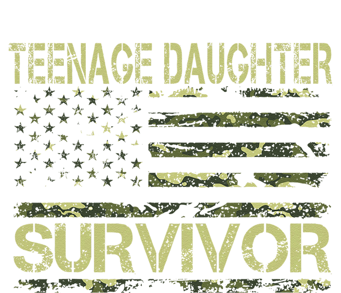 Funny Teenage Daughter Survivor Usa Flag Military T-Shirt