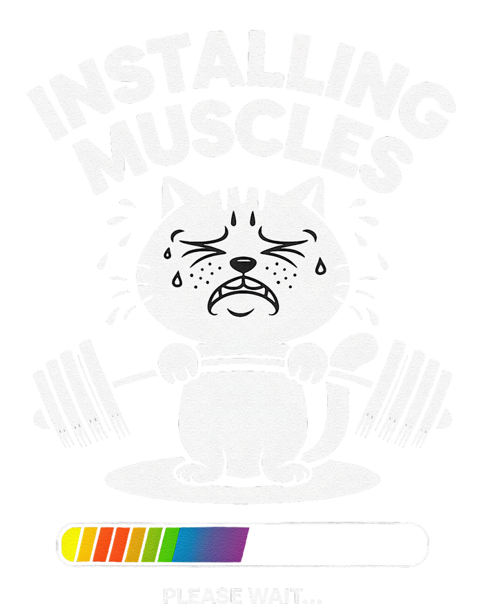 Installing Muscles Please Wait Cat Workout Gym Fitness Tall Long Sleeve T-Shirt