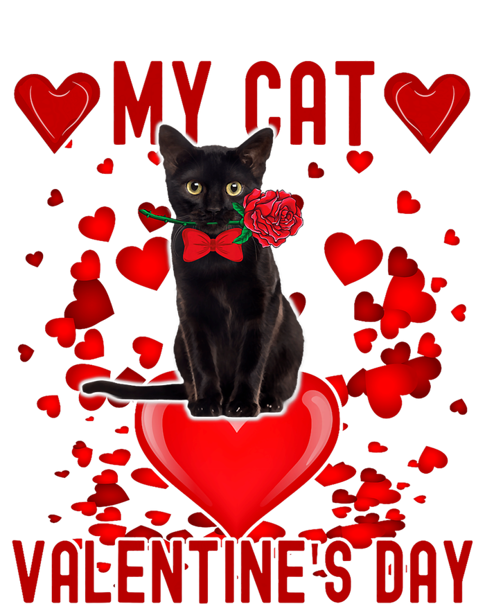 Black Cat Is My Valentine Red Hearts Valentines Day Couples Ladies PosiCharge Competitor Racerback Tank