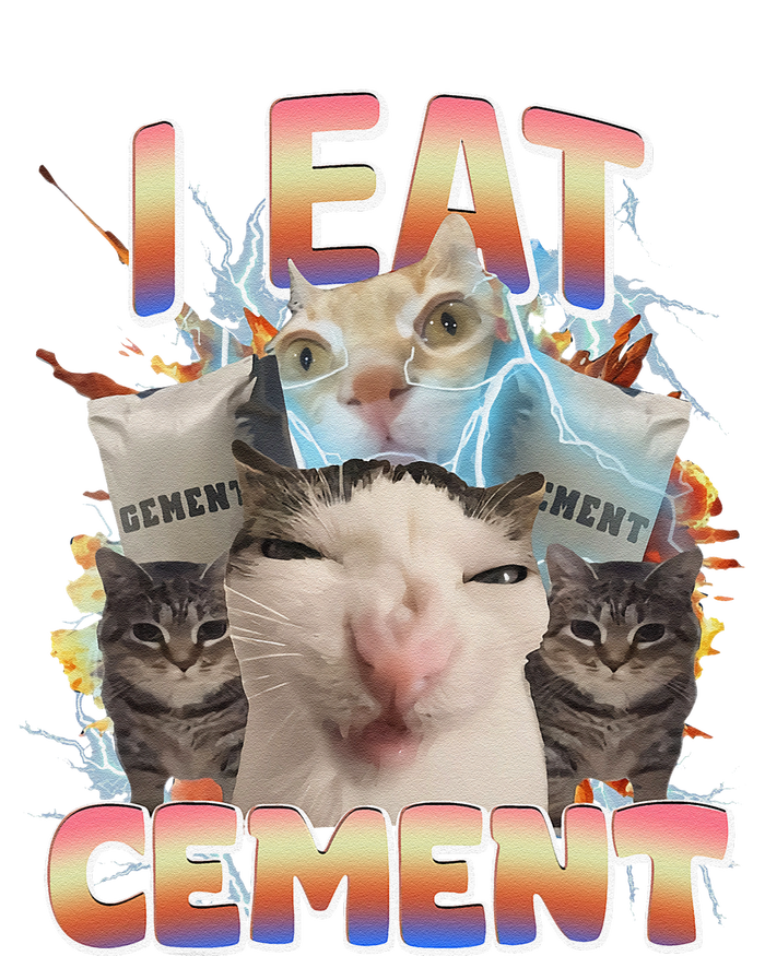 Meme Cat I Eat Cement Funny Weird Cat T-Shirt