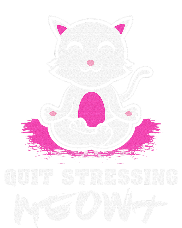 Quit Stressing Meowt Funny Meditation Lotus Seat Cat Yoga T-Shirt