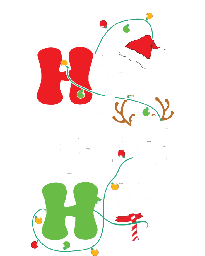 Ho Ho Ho Christmas Dog Paws Vintage Christmas T-Shirt