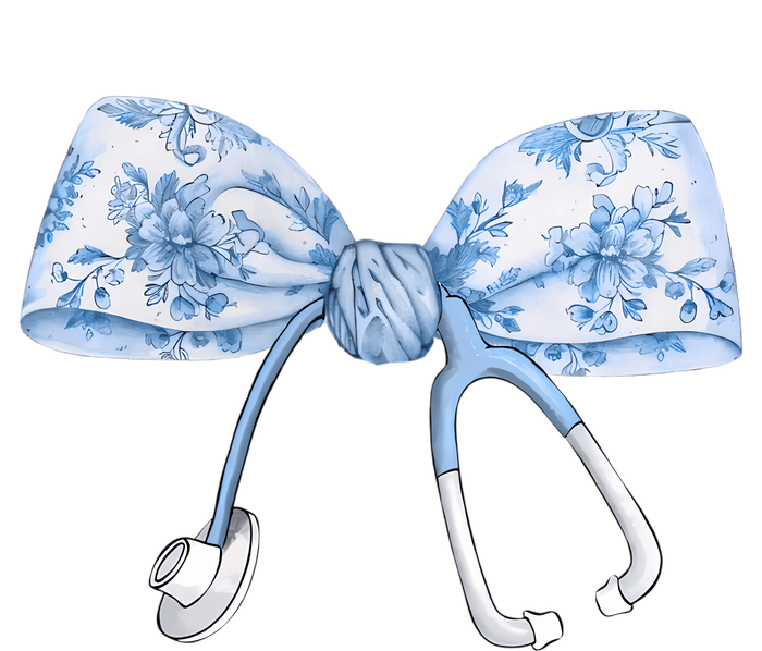 Toile Nurse Bow Blue Coquette Nurse Stethoscope Bow T-Shirt