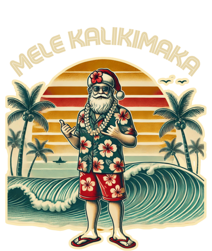 Retro Christmas Surf Mele Kalikimaka Santa Shaka Hawaii Gift T-Shirt