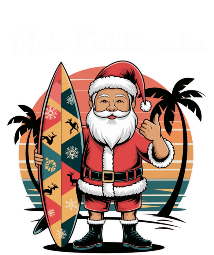 Retro Christmas Surf Mele Kalikimaka Santa Shaka Hawaii Cute Gift T-Shirt