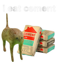 I Eat Cement Cursed Cat Funny Oddly Specific Dank Meme T-Shirt