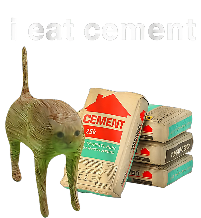 I Eat Cement Cursed Cat Funny Oddly Specific Dank Meme T-Shirt