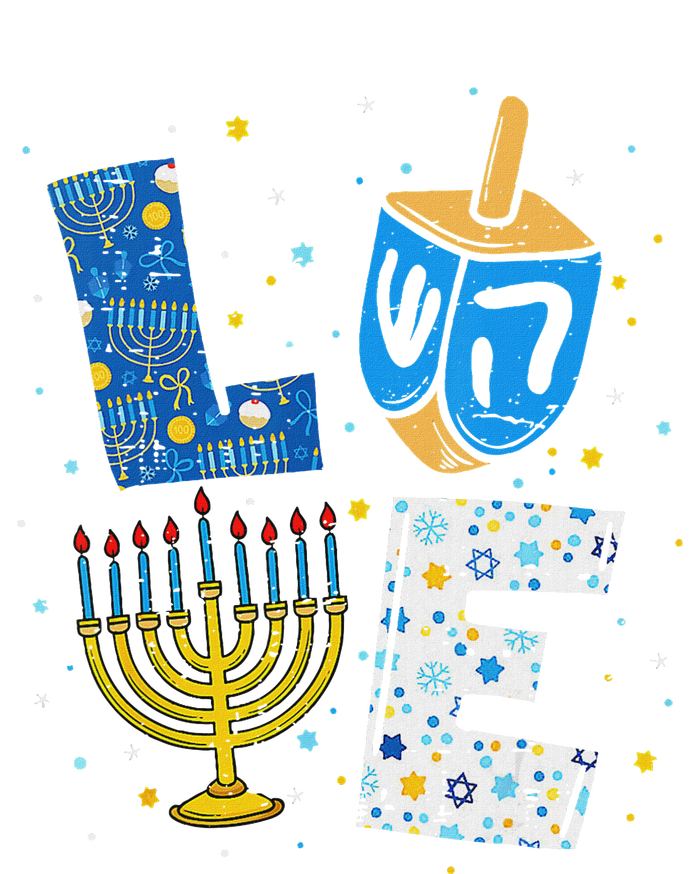 Love Cute Hanukkah Decorations Dreidel Menorah Chanukah T-Shirt