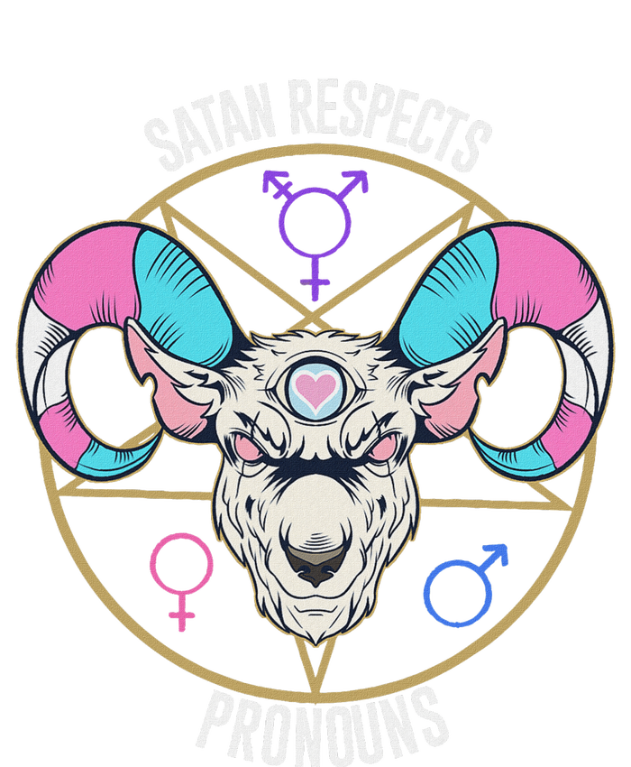 Satan Respects Pronouns Flag Satanist Kids Tie-Dye T-Shirt