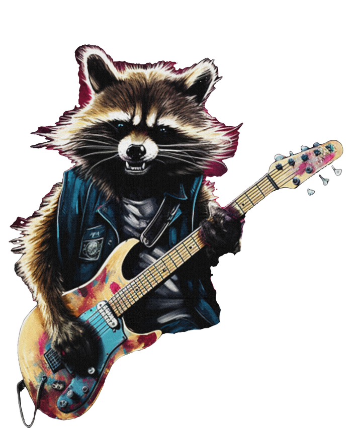 Raccoon Playing Guitar Funny Rock Music Metal Guitar Player PosiCharge RacerMesh Polo