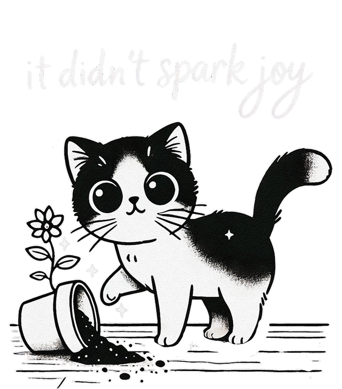 Tuxedo Cat Funny Meme Saying Quotation Spark Joy T-Shirt