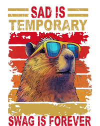 Sad Is Temporary Swag Is Forever Funny Cool Capybara Retro T-Shirt