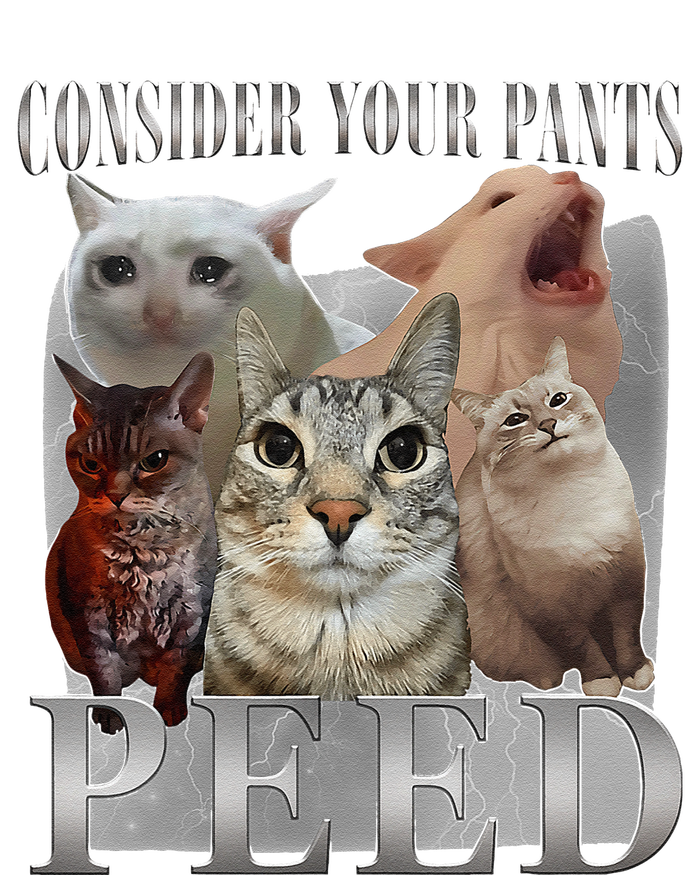 Consider Your Pants Peed Funny Weird Silly Cat Meme Tall Long Sleeve T-Shirt